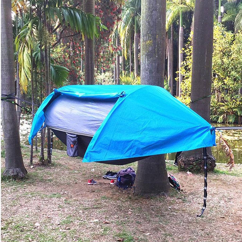 Cheap Goat Tents Camping Hammock with   Net and Rainfly Waterproof Cover Sleeping Swing Tent Bed Sleeping Pouch for Outdoor Backpacking Tents 
